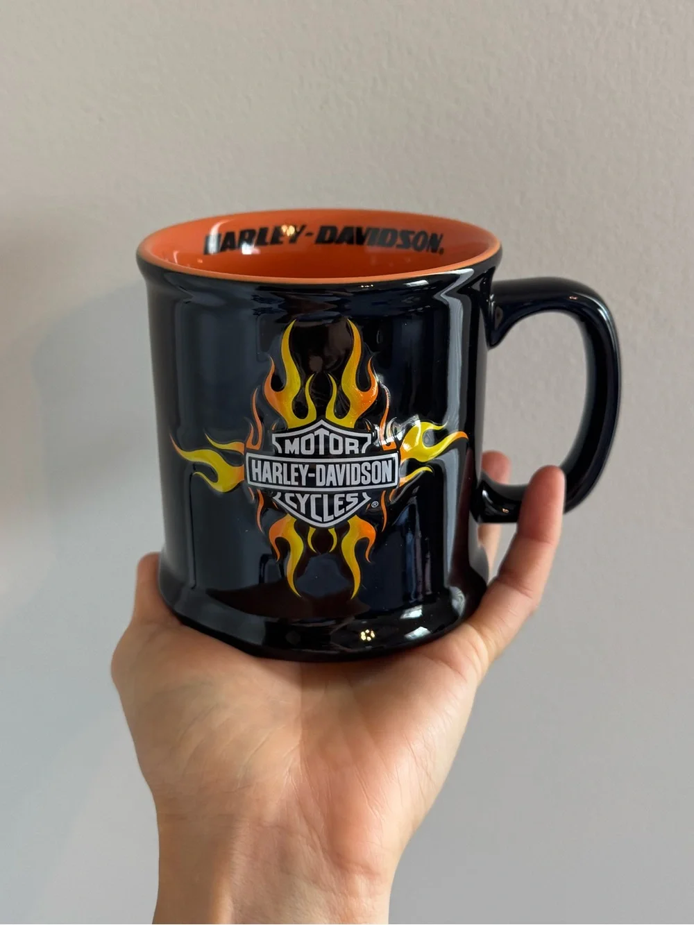 Harley-Davidson 3D Flames Ceramic Coffee Mug Cup Bikercore Moto